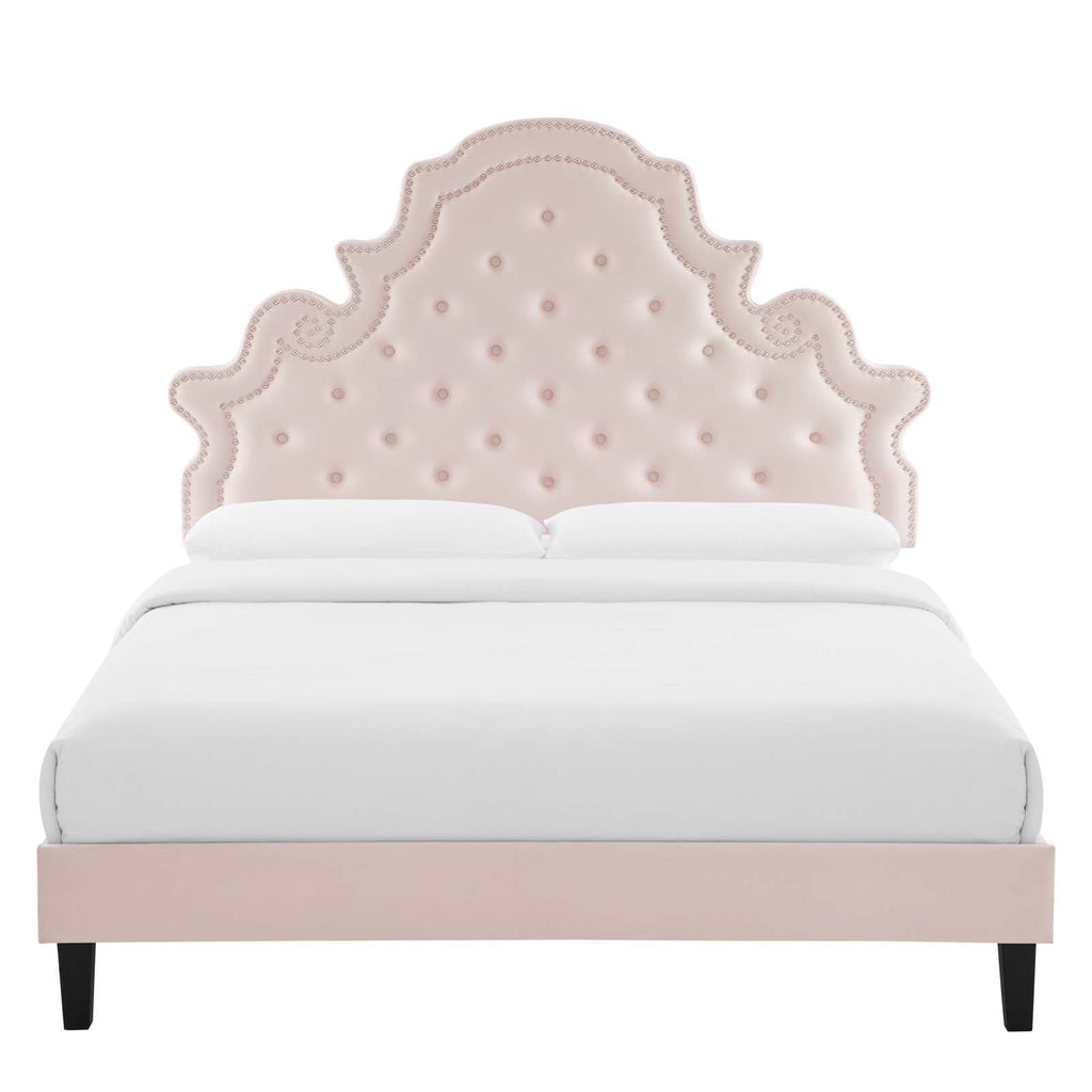 Gwyneth Tufted Performance Velvet Queen Platform Bed by Modway
