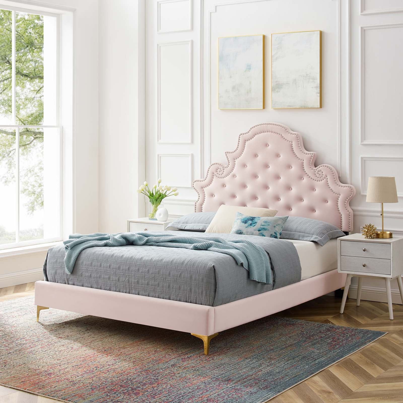 Gwyneth Tufted Performance Velvet Full Platform Bed by Modway