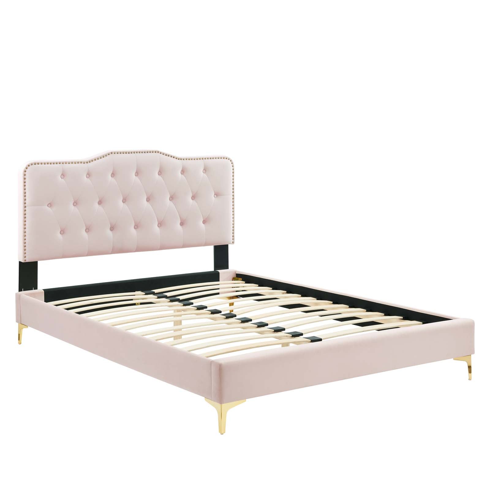 Amber Performance Velvet Queen Platform Bed by Modway