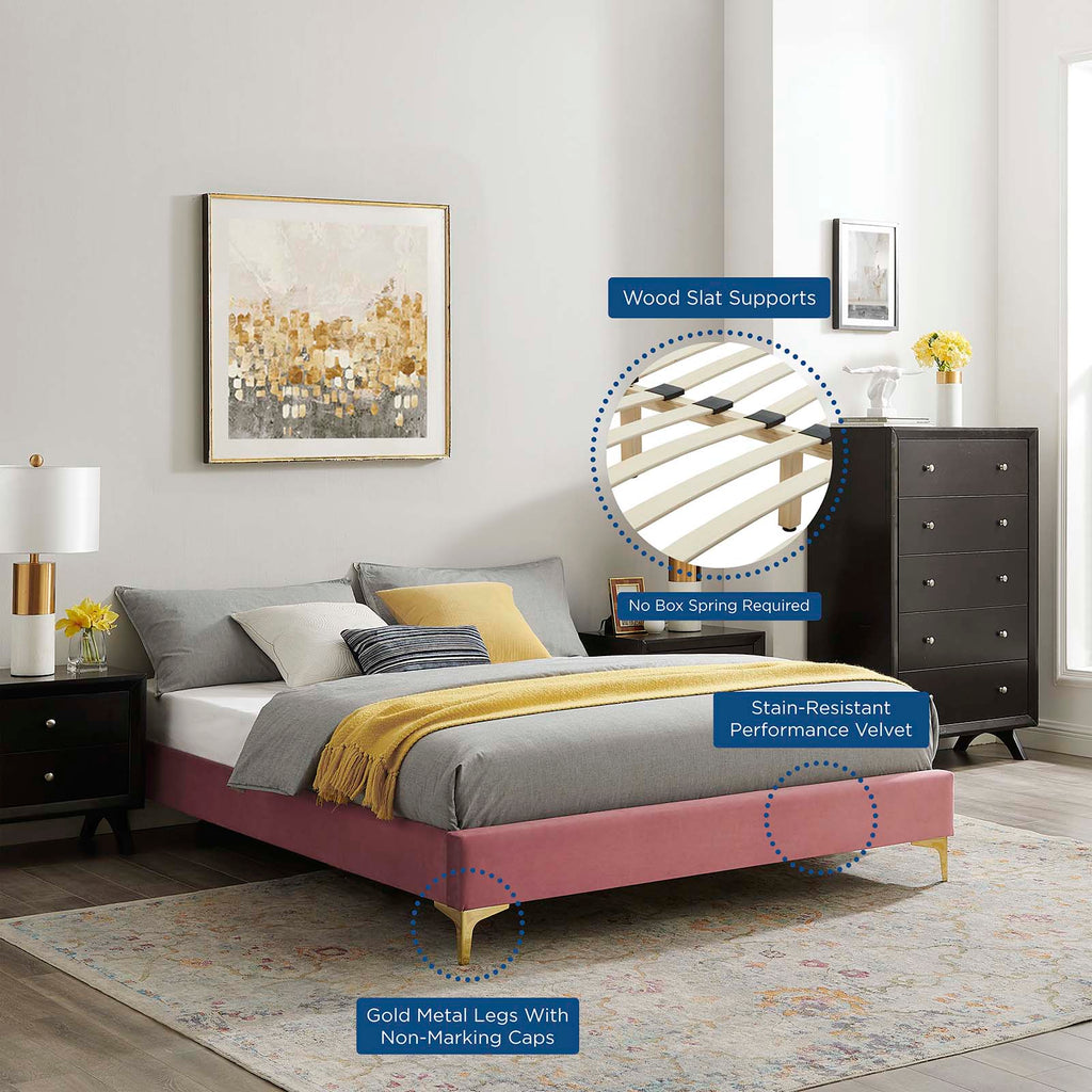 Liva Performance Velvet Twin Bed by Modway