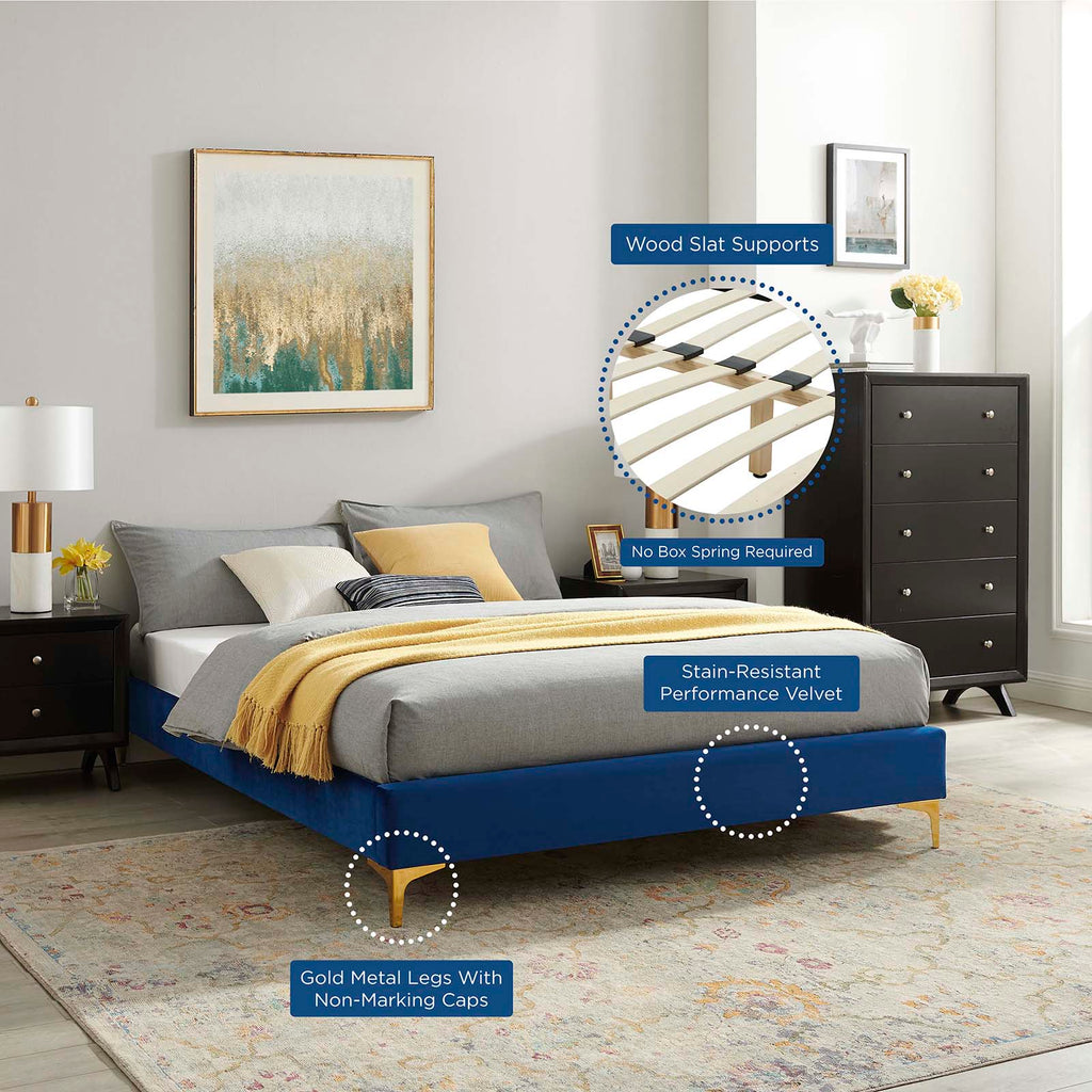 Liva Performance Velvet Twin Bed by Modway