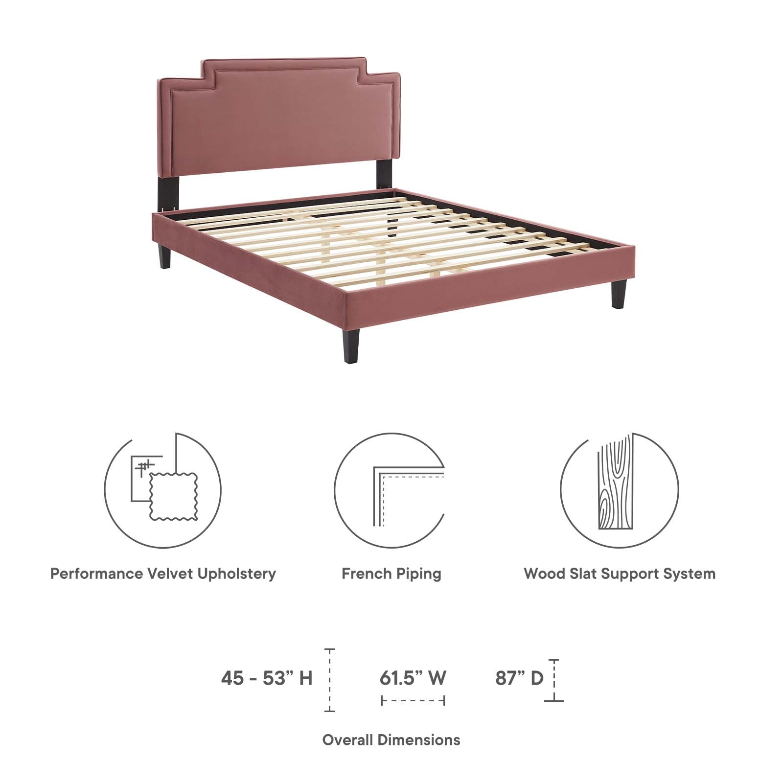 Liva Performance Velvet Twin Bed by Modway