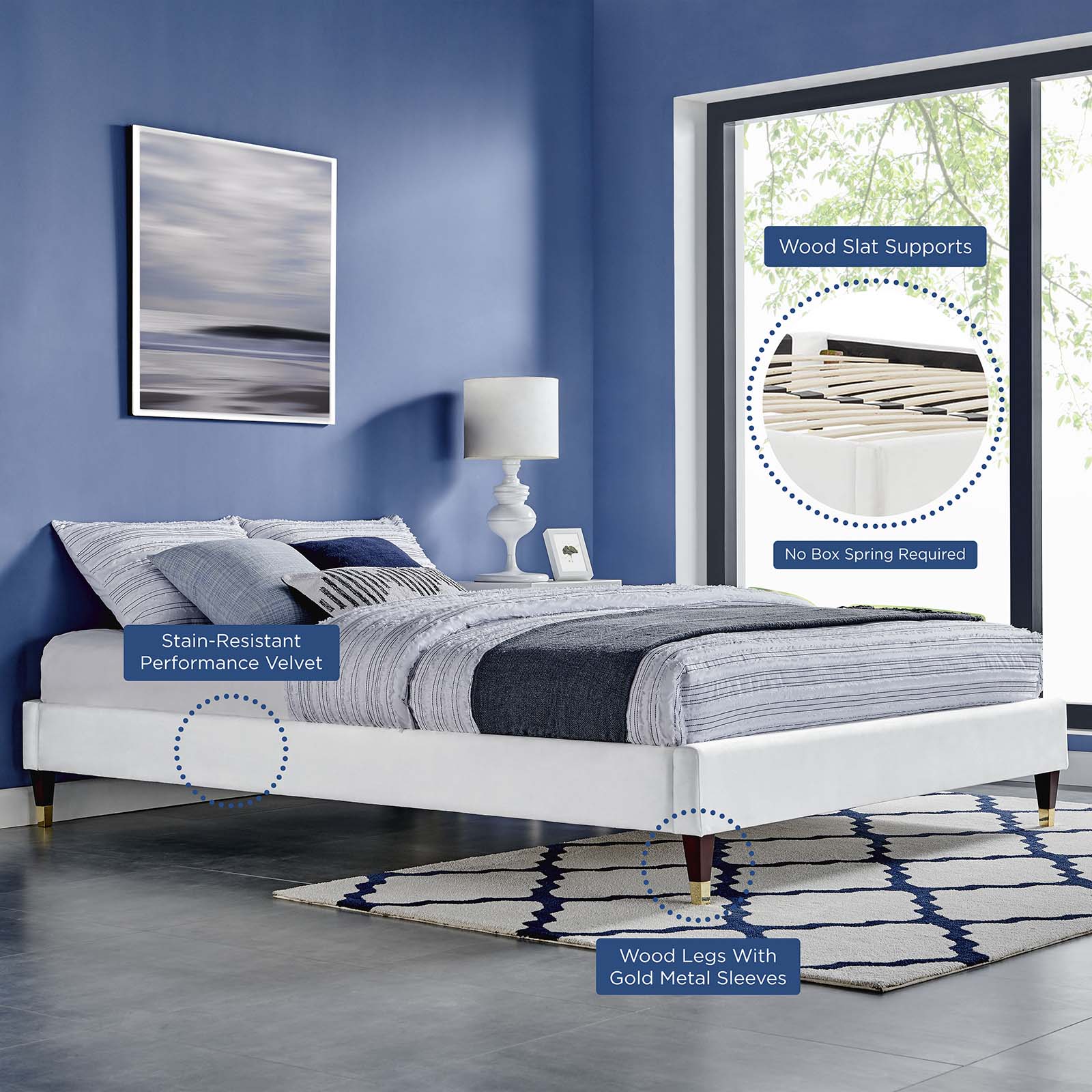 Aviana Performance Velvet King Bed by Modway