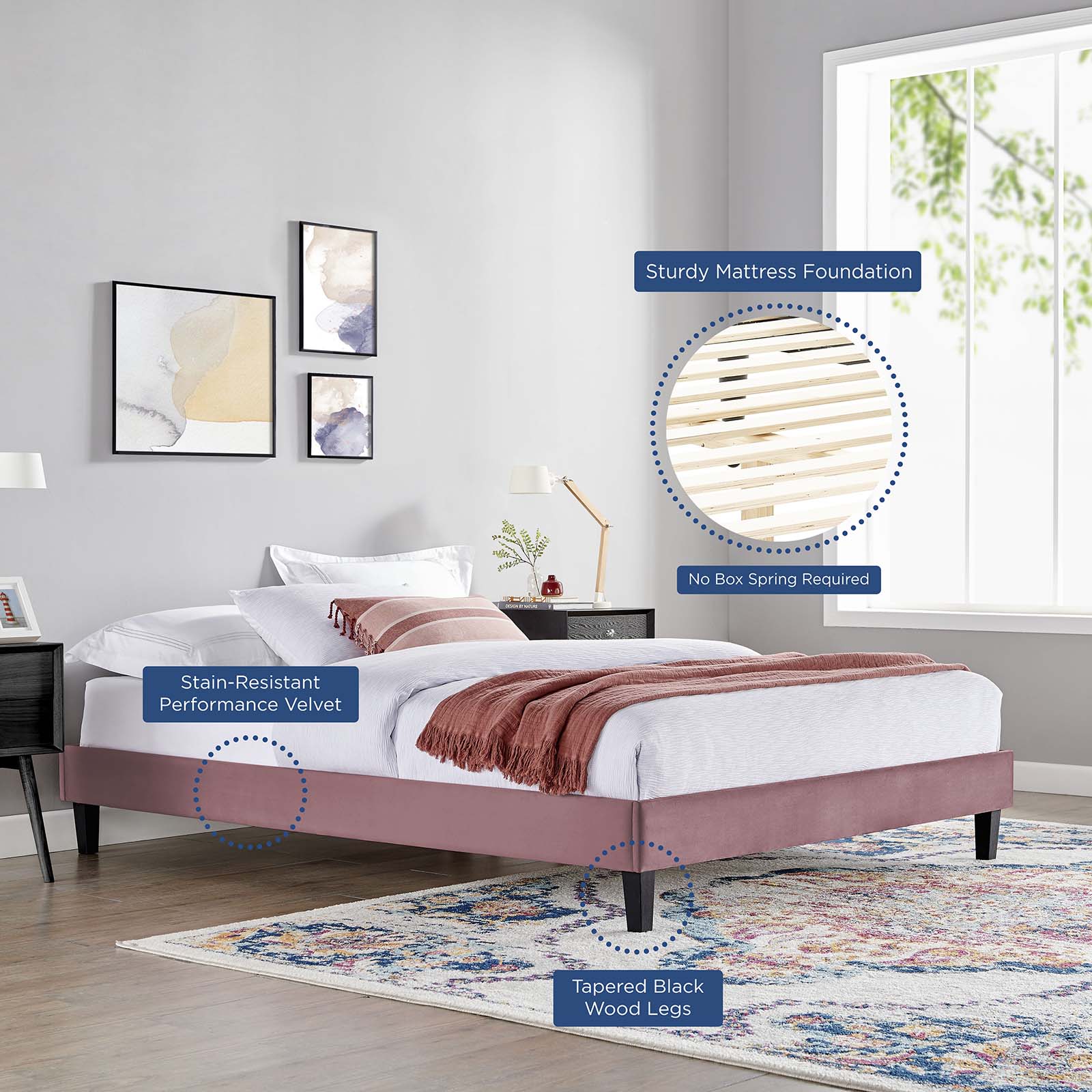 Liva Performance Velvet King Bed by Modway