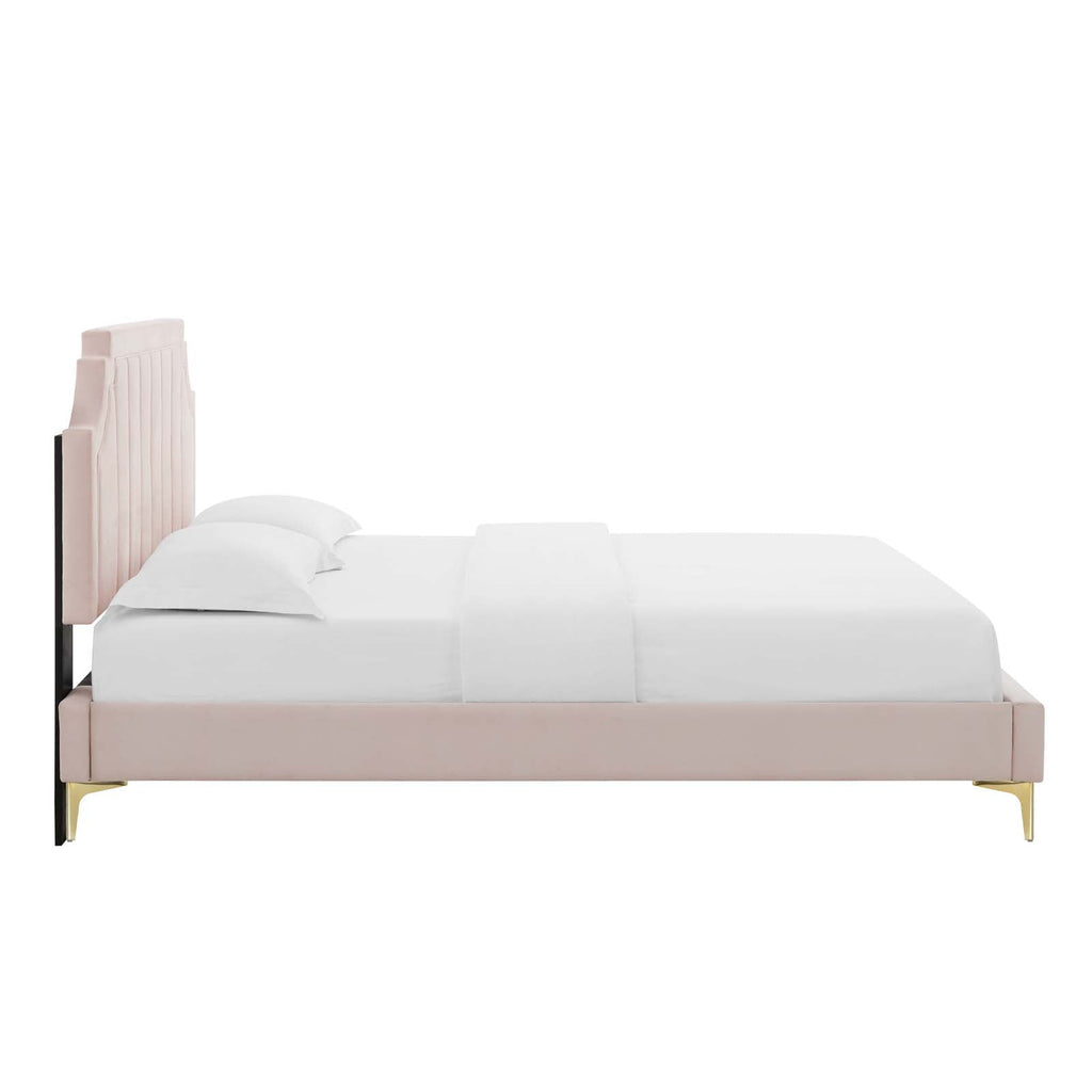Sienna Performance Velvet Twin Platform Bed by Modway