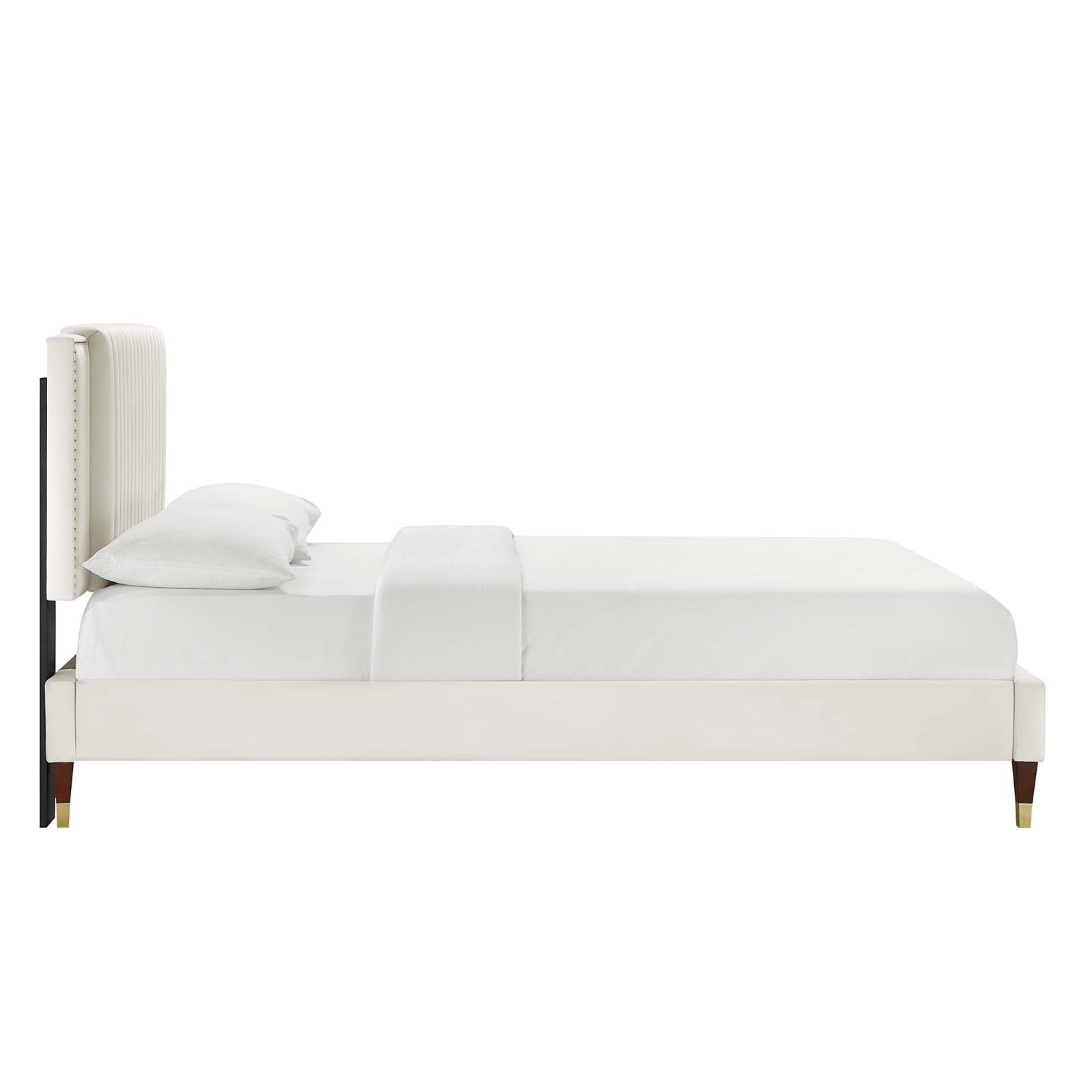 Zahra Channel Tufted Queen Platform Bed
