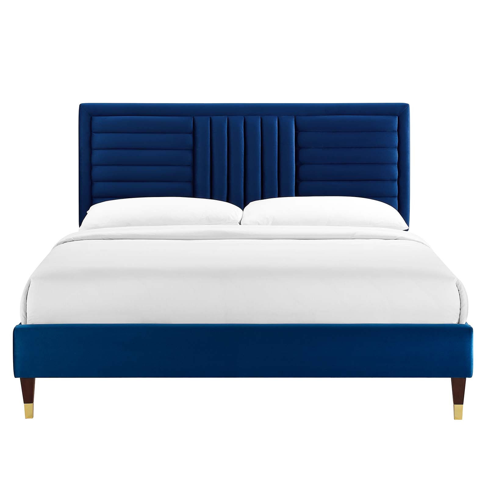 Sofia Channel Tufted Performance Velvet Queen Platform Bed by Modway