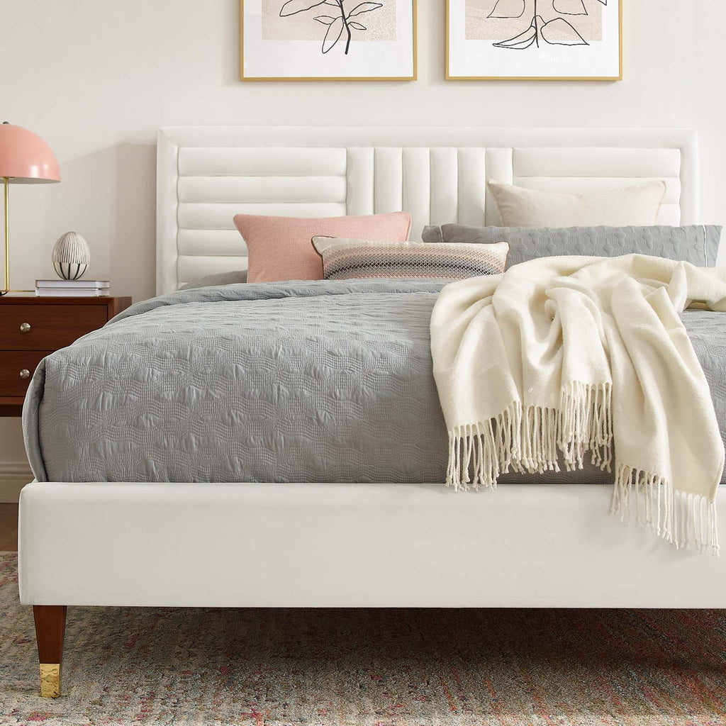 Sofia Channel Tufted Performance Velvet Queen Platform Bed by Modway