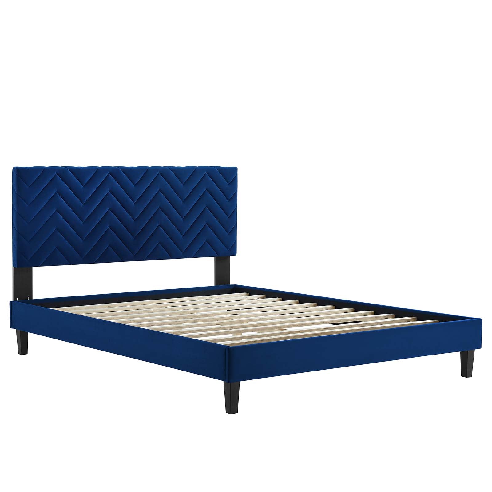Leah Chevron Tufted Performance Velvet Queen Platform Bed by Modway