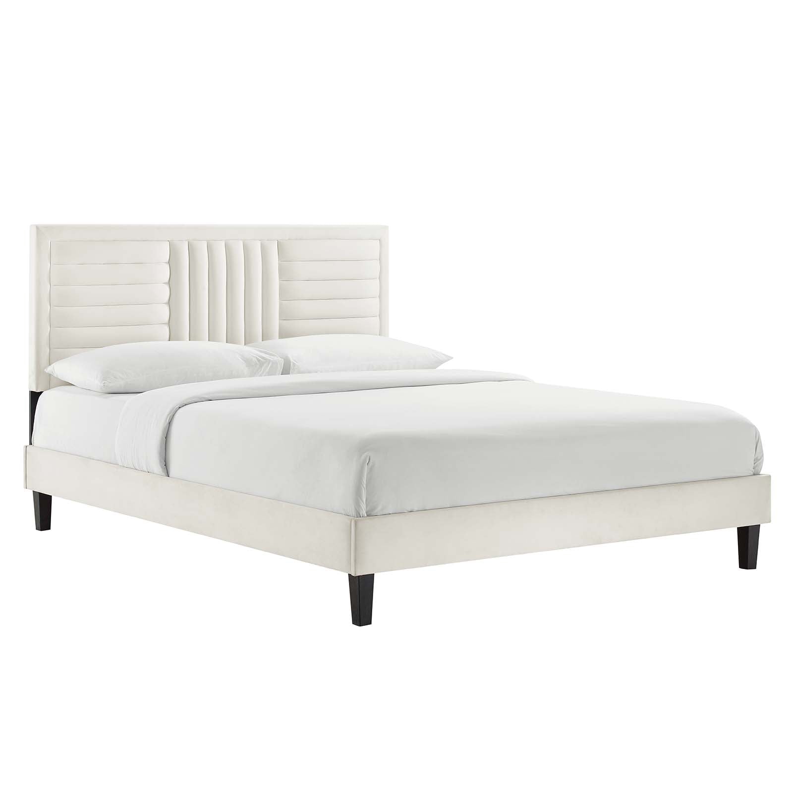 Sofia Channel Tufted Performance Velvet Queen Platform Bed by Modway