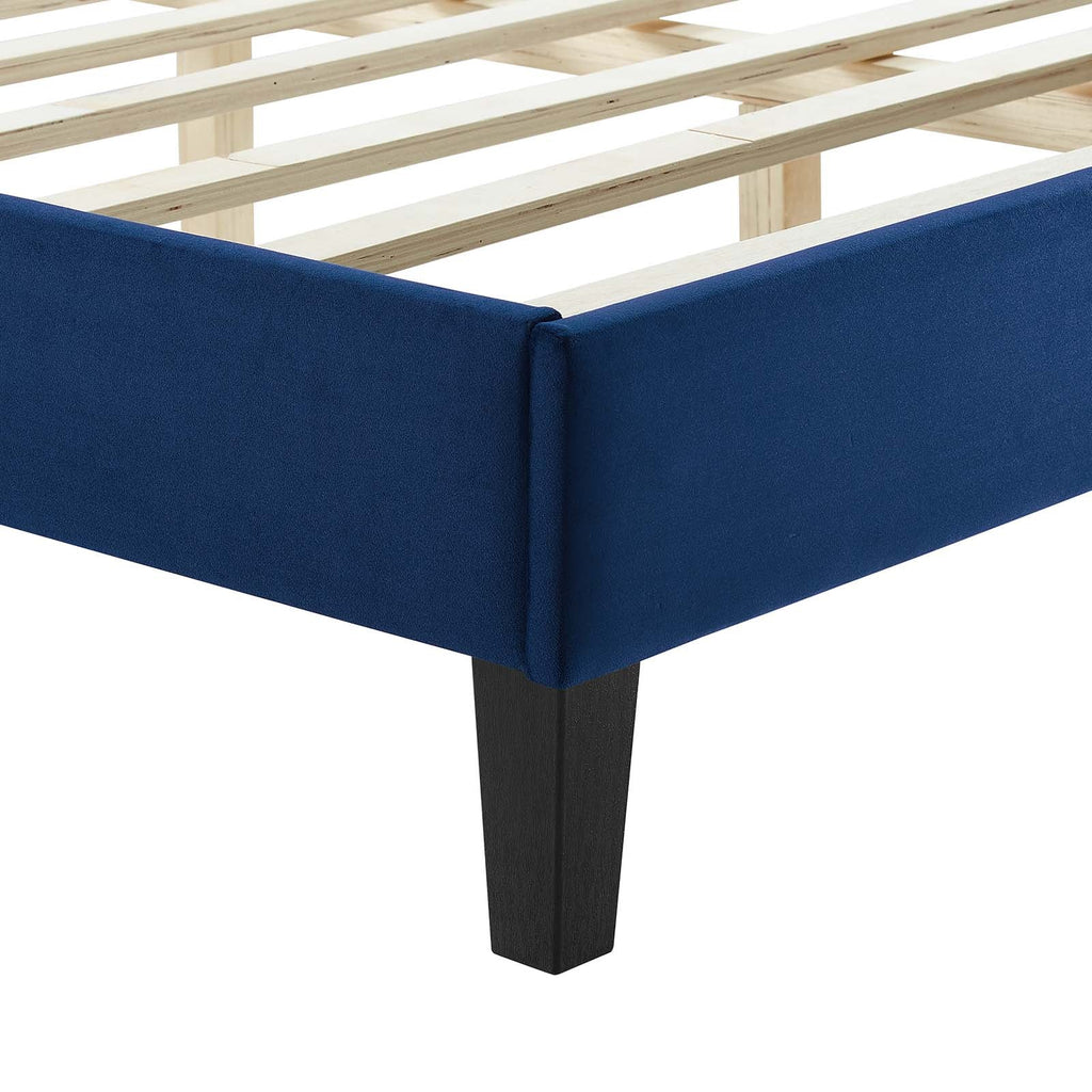 Yasmine Channel Tufted Performance Velvet Queen Platform Bed by Modway