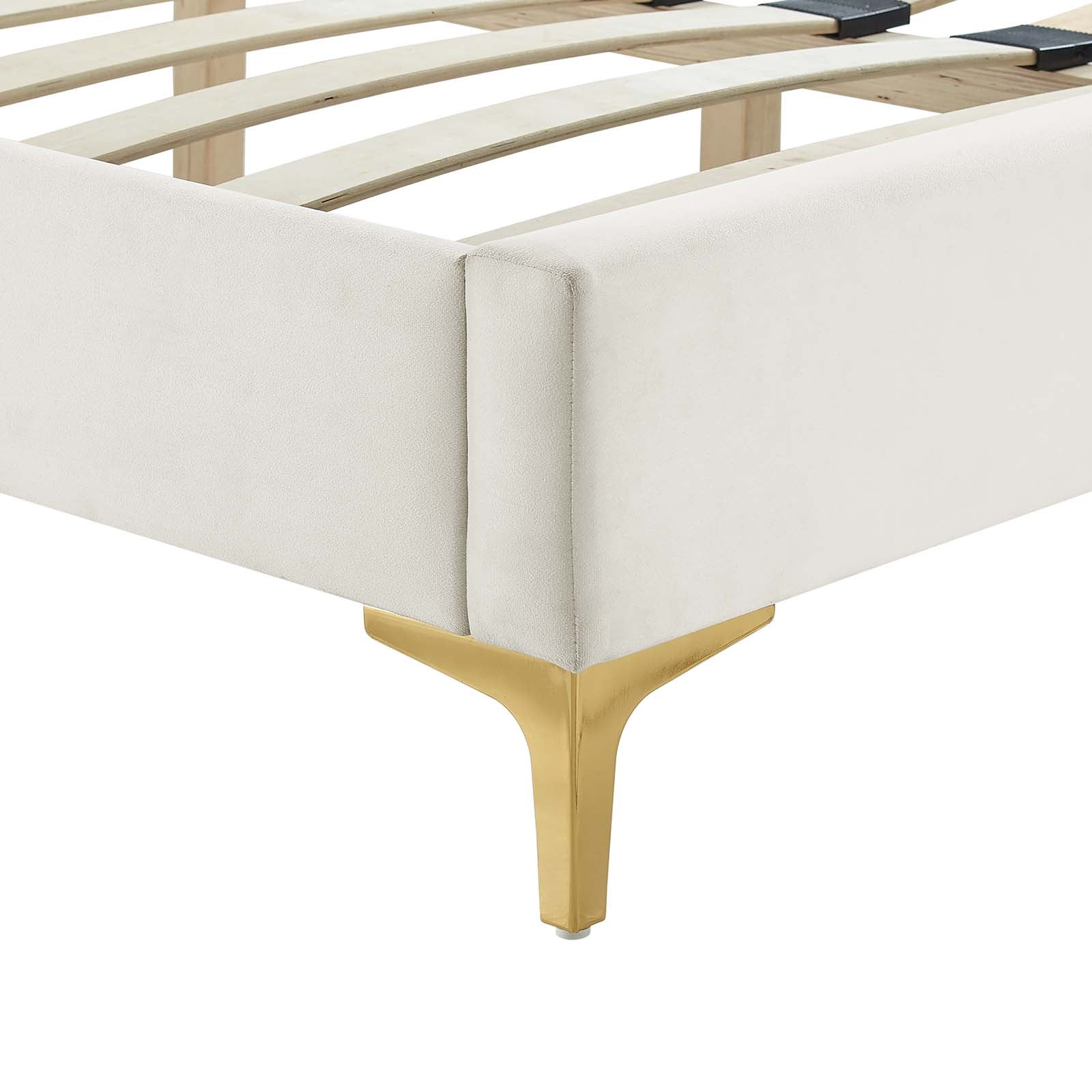 Leah Chevron Tufted Performance Velvet Queen Platform Bed by Modway