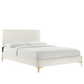 Yasmine Channel Tufted Performance Velvet Queen Platform Bed by Modway