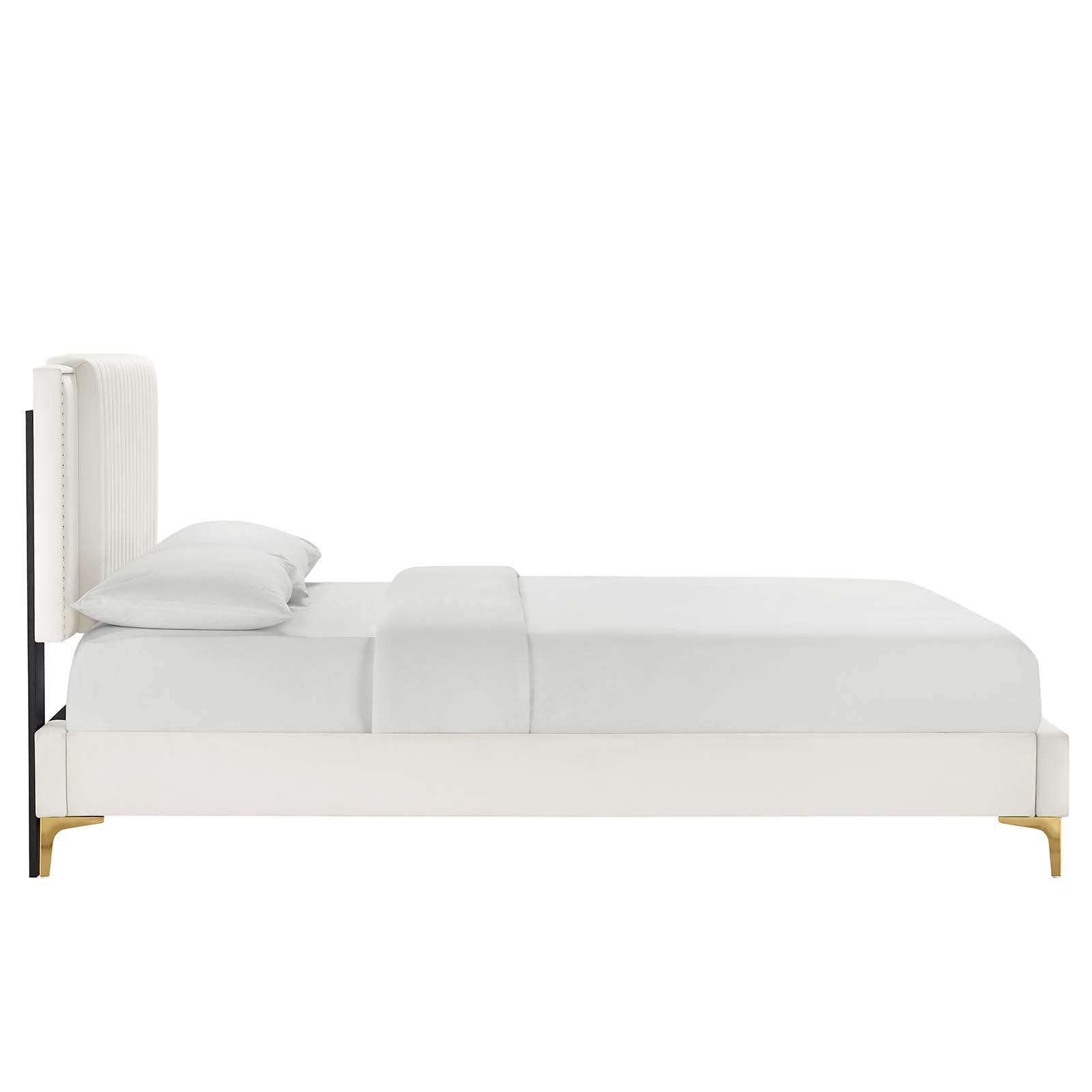 Zahra Channel Tufted Performance Velvet Twin Platform Bed by Modway
