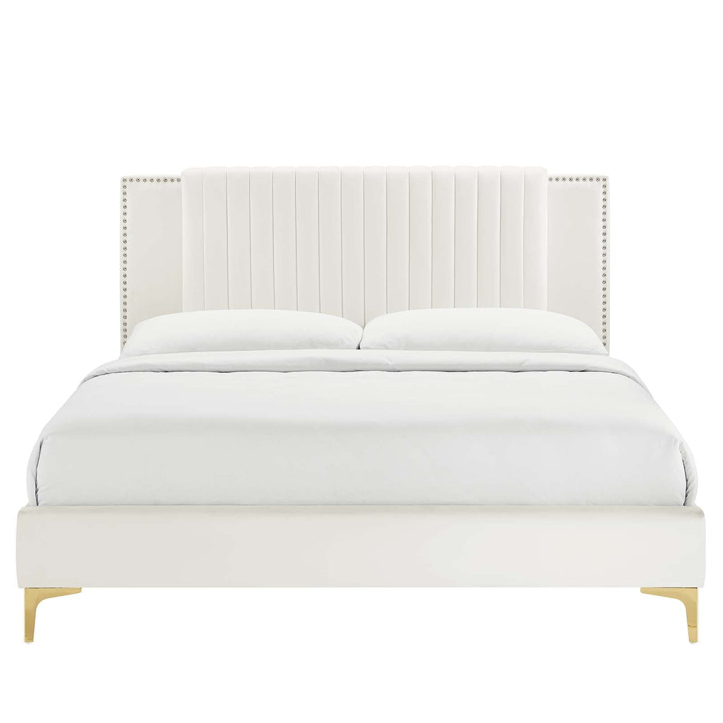 Zahra Channel Tufted Performance Velvet Twin Platform Bed by Modway