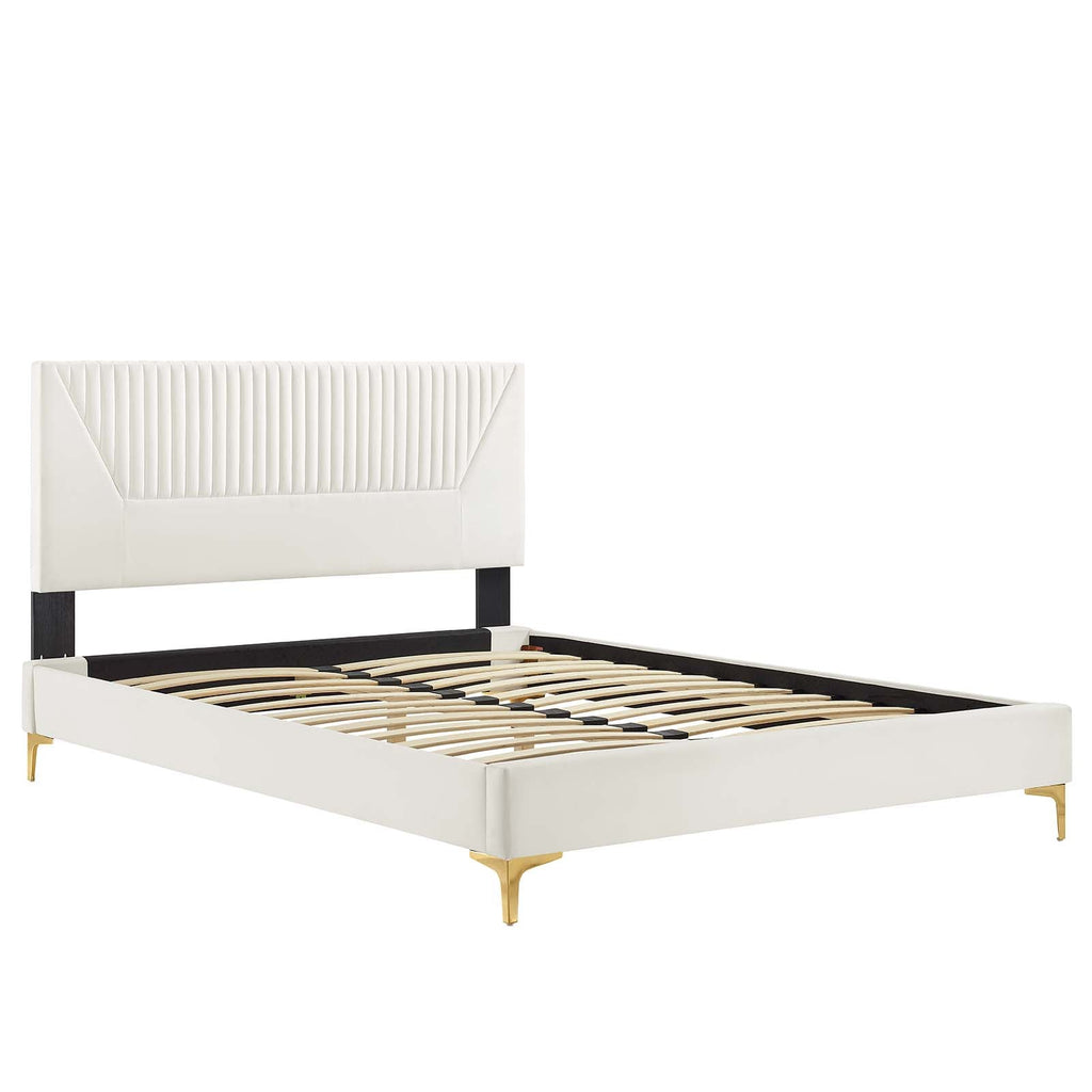 Yasmine Channel Tufted Performance Velvet Twin Pla