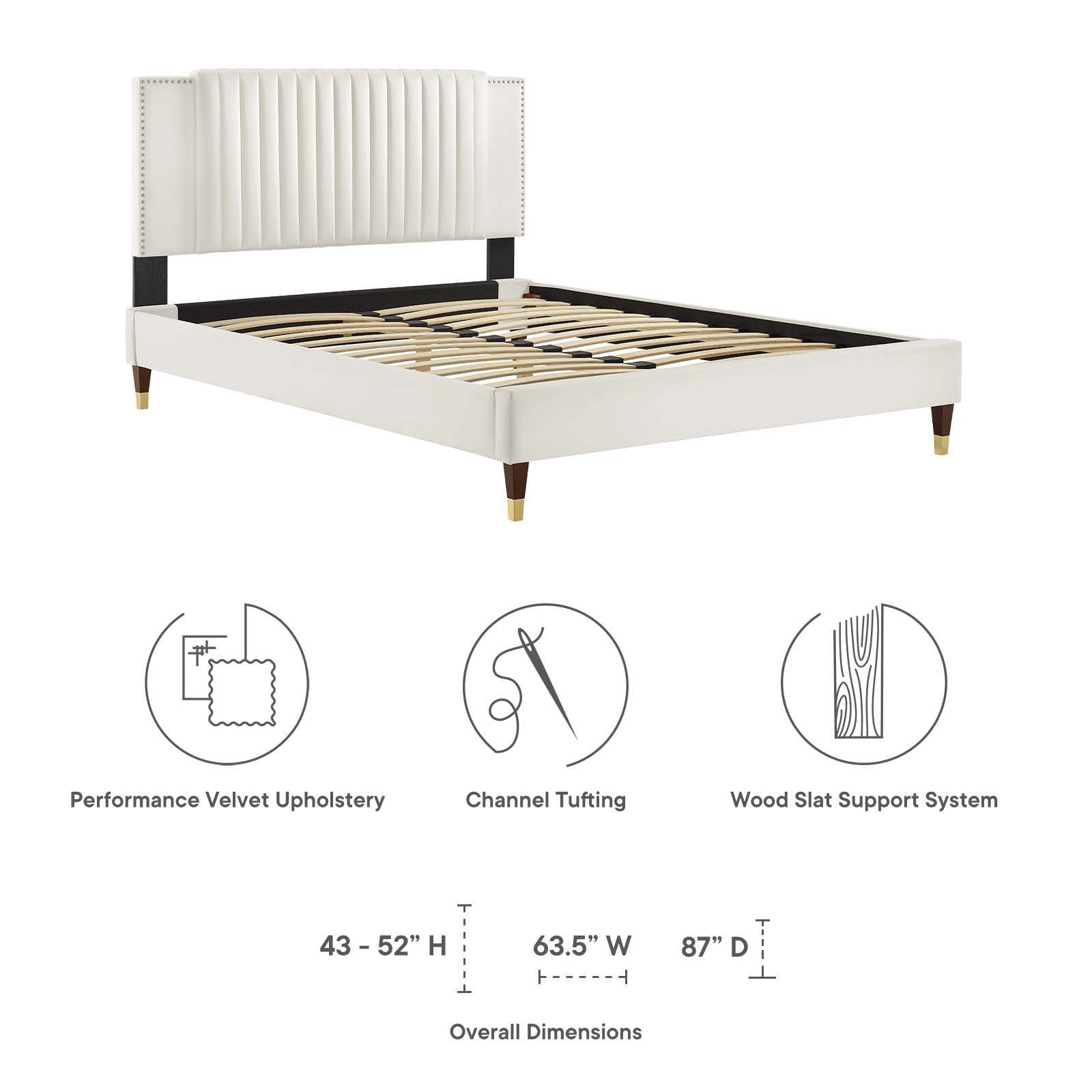 Zahra Channel Tufted Performance Velvet Twin Platform Bed by Modway