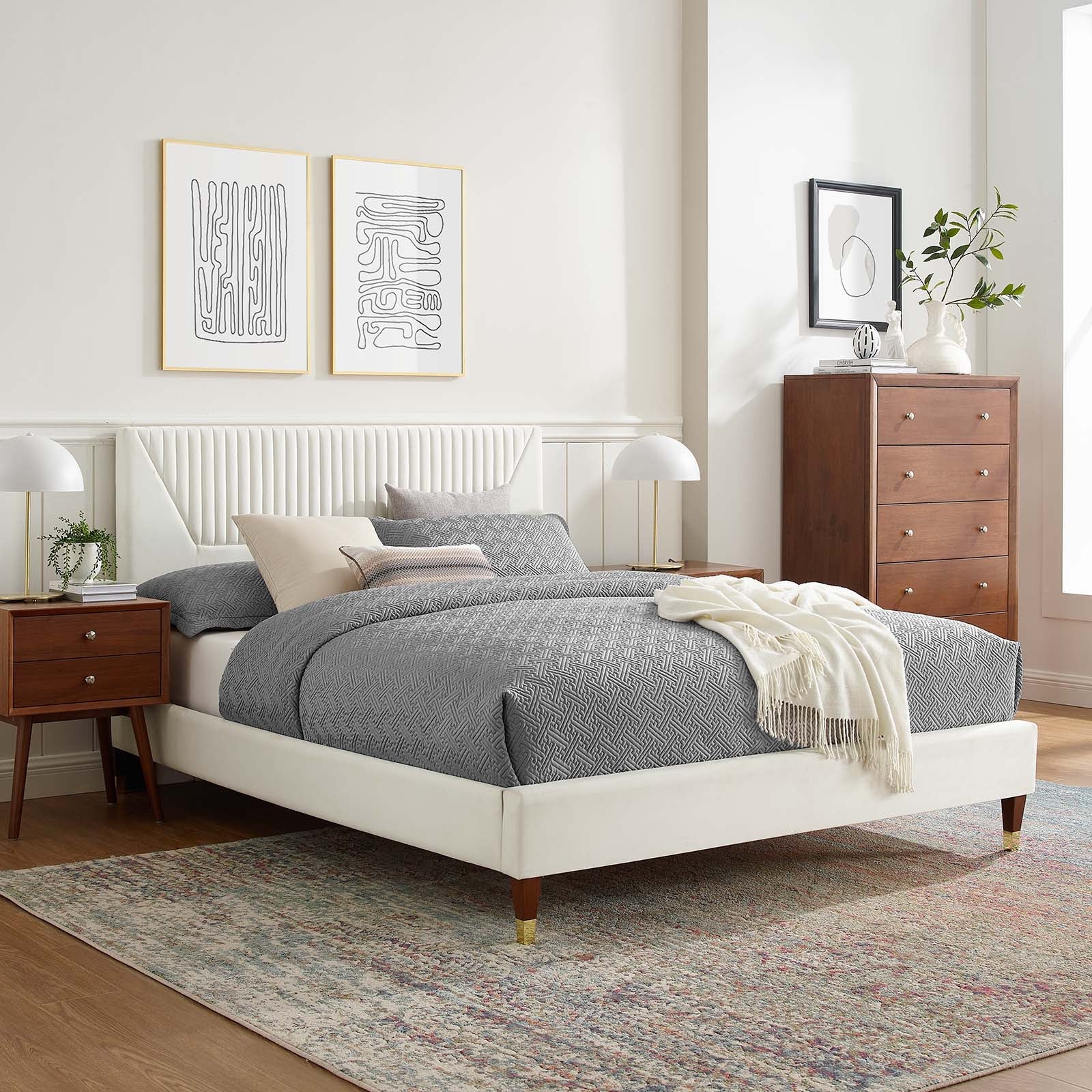 Yasmine Channel Tufted Performance Velvet Twin Pla