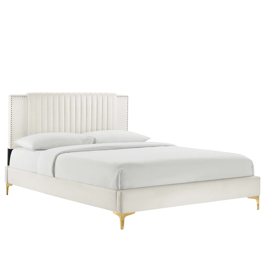 Zahra Channel Tufted Performance Velvet Full Platform Bed by Modway