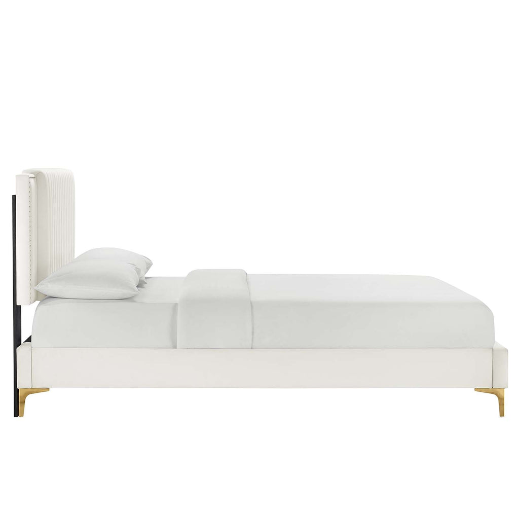 Zahra Channel Tufted Performance Velvet Full Platform Bed by Modway