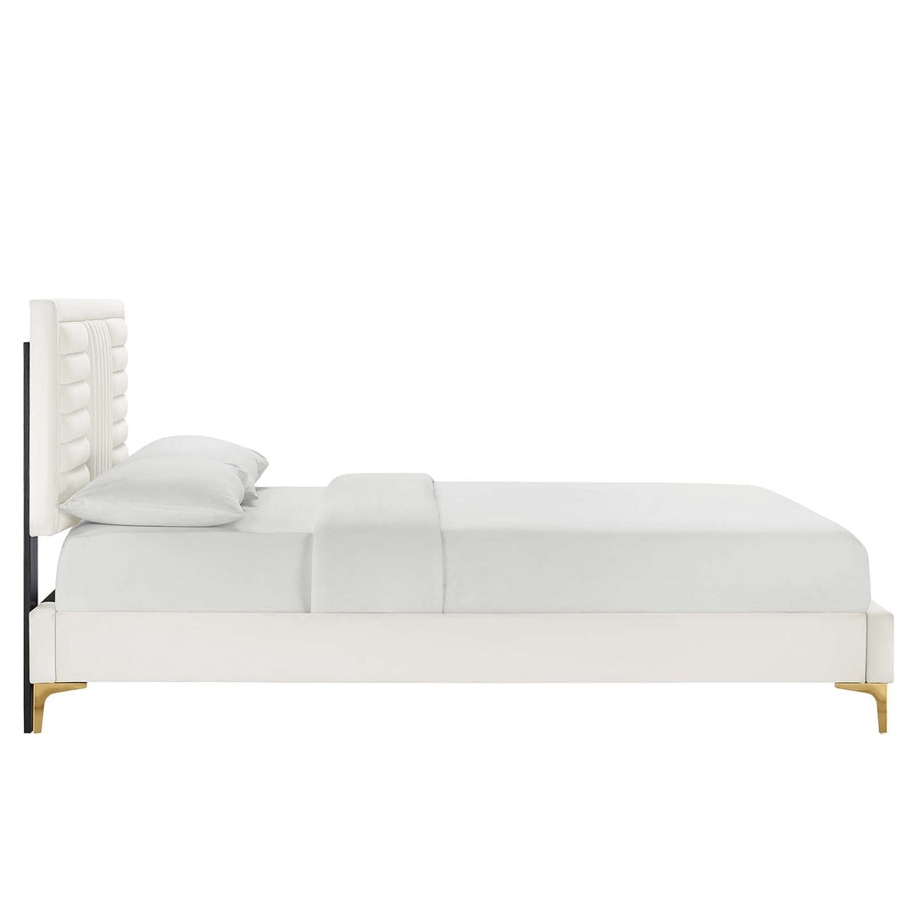 Sofia Channel Tufted Performance Velvet Full Platform Bed by Modway