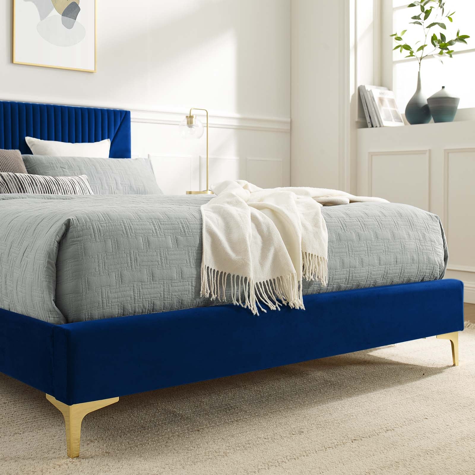 Yasmine Channel Tufted Performance Velvet Full Platform Bed by Modway