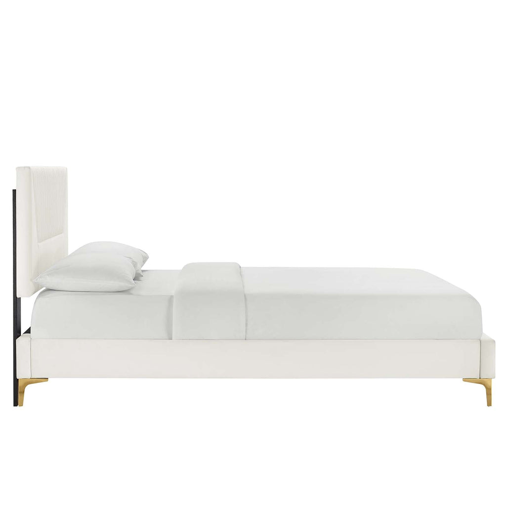 Yasmine Channel Tufted Performance Velvet Full Platform Bed by Modway