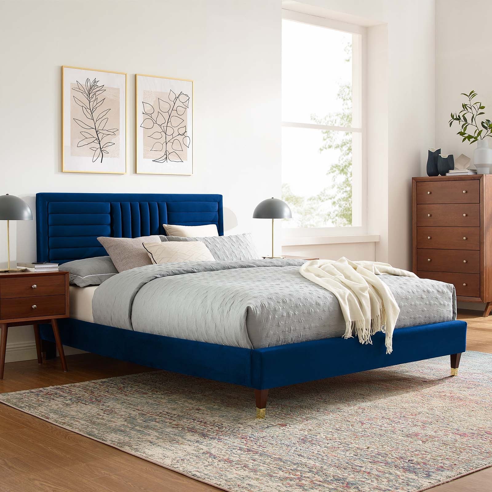 Sofia Channel Tufted Performance Velvet Full Platform Bed by Modway