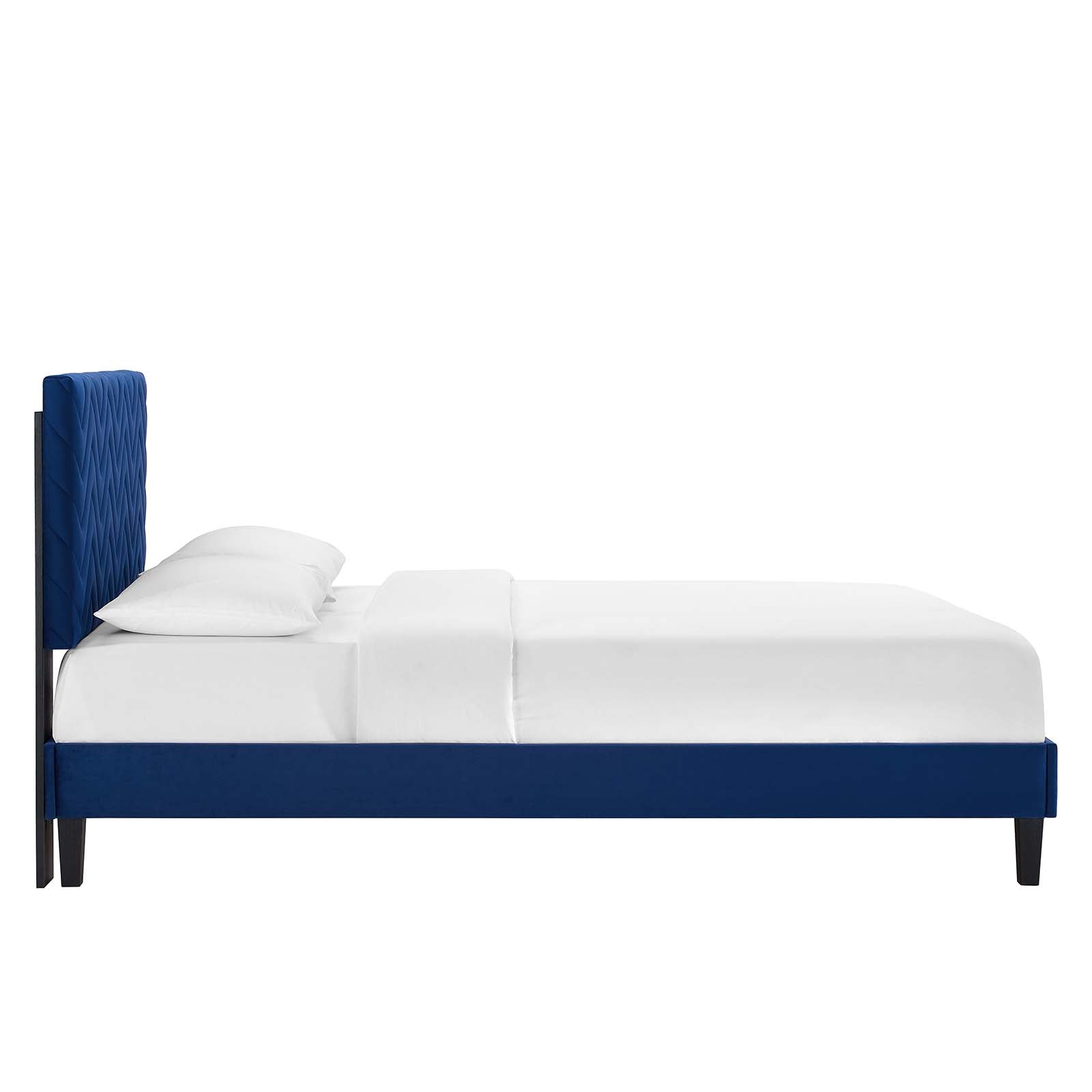 Leah Chevron Tufted Performance Velvet Full Platform Bed by Modway