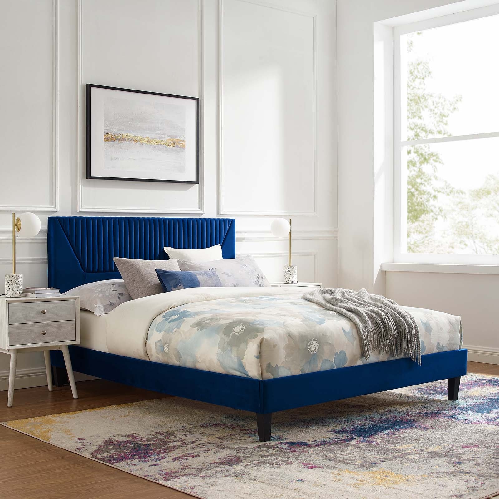 Yasmine Channel Tufted Performance Velvet Full Platform Bed by Modway