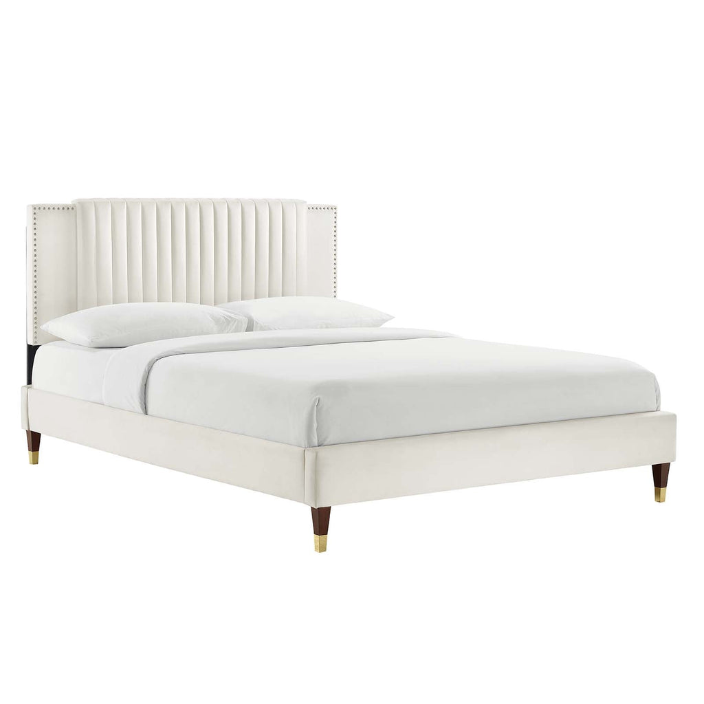Zahra Channel Tufted Performance Velvet King Platform Bed by Modway