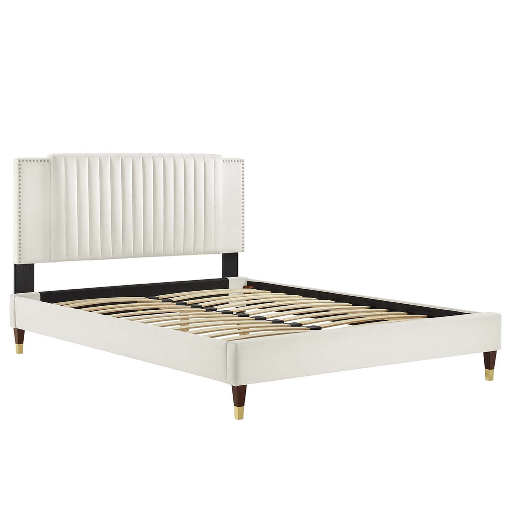 Zahra Channel Tufted Performance Velvet King Platform Bed by Modway