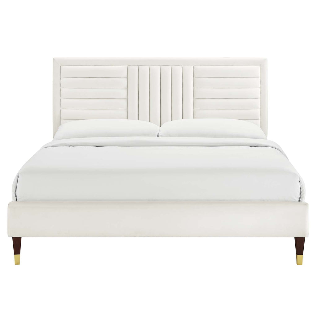 Sofia Channel Tufted Performance Velvet King Platform Bed by Modway