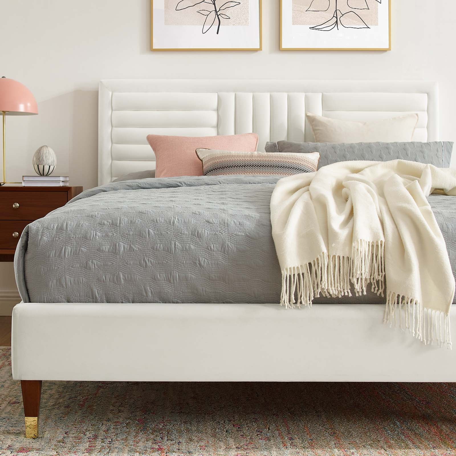 Sofia Channel Tufted Performance Velvet King Platform Bed by Modway