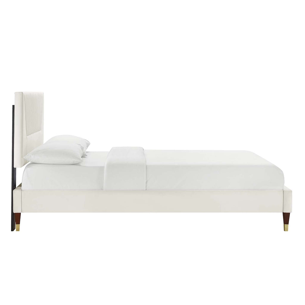 Yasmine Channel Tufted Performance Velvet King Platform Bed by Modway