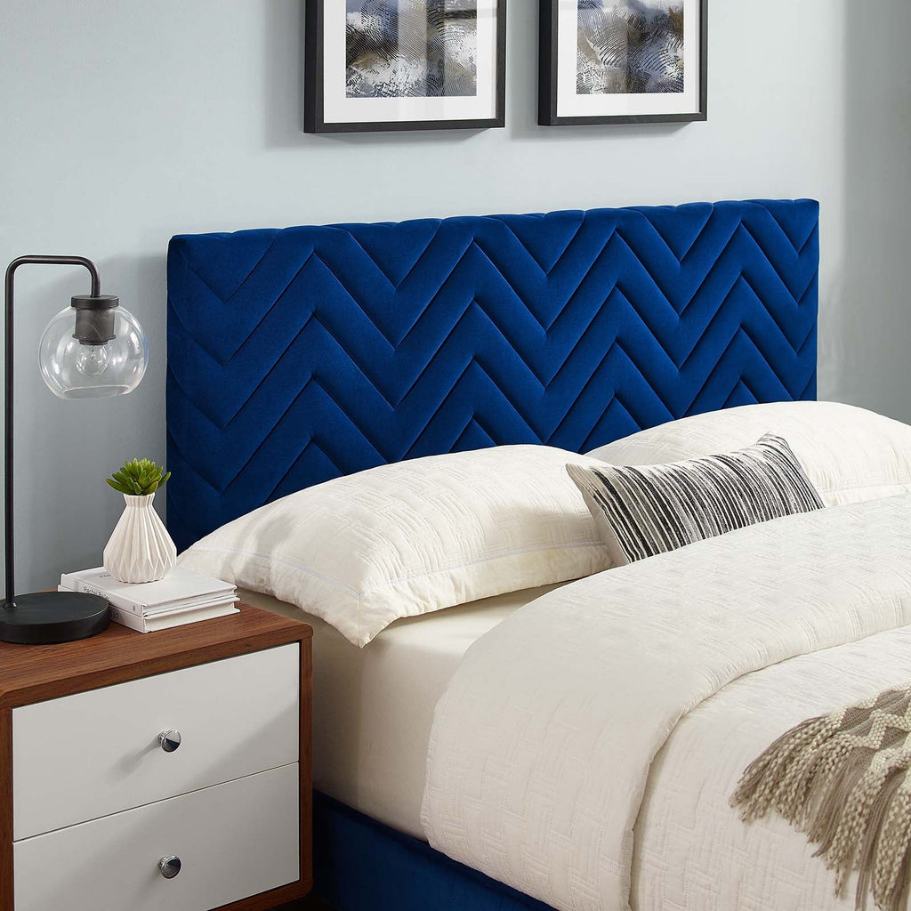 Leah Chevron Tufted Performance Velvet King Platform Bed by Modway