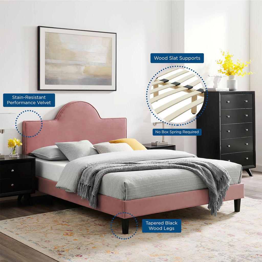 Soleil Performance Velvet King Bed by Modway