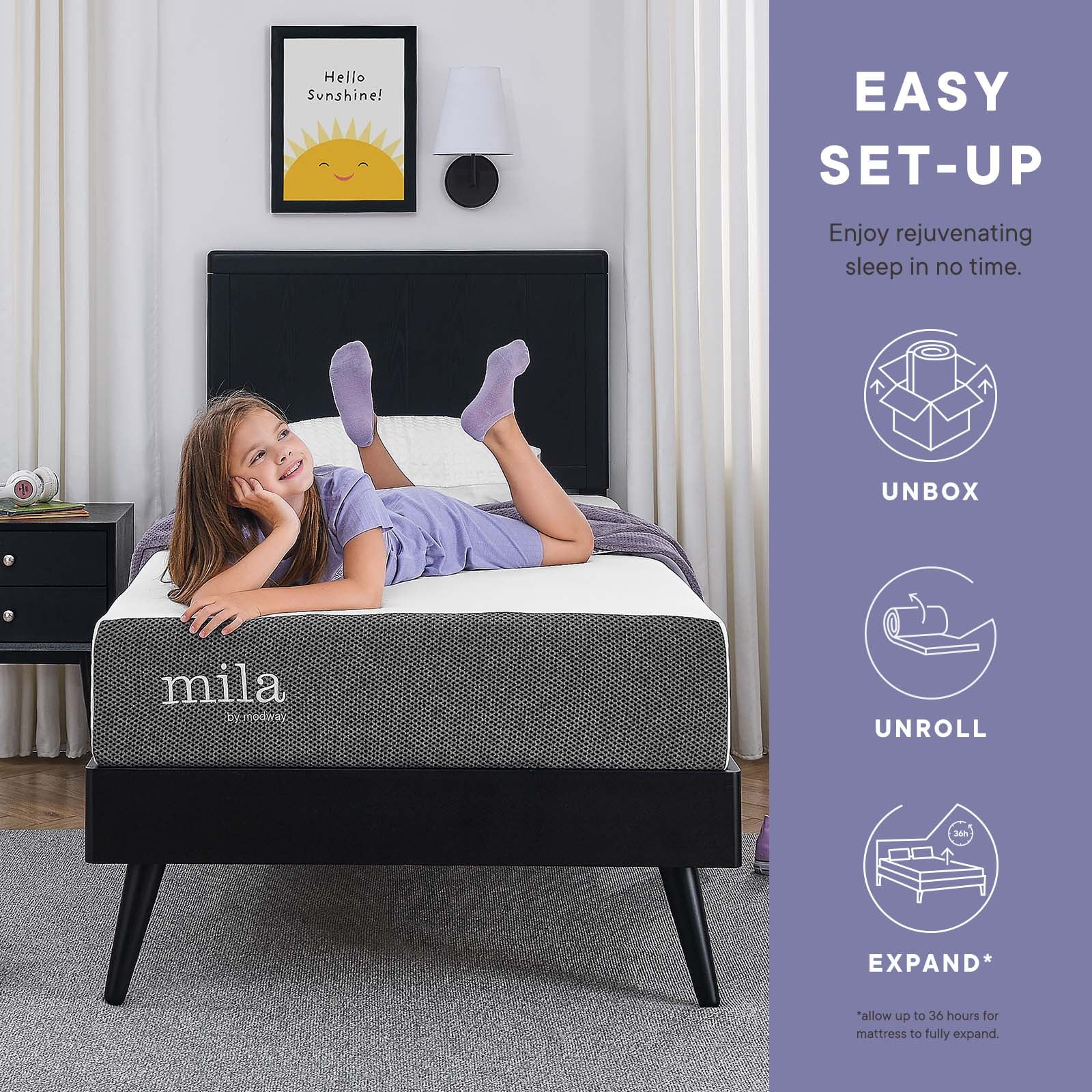 Mila 5" Narrow Twin Mattress by Modway