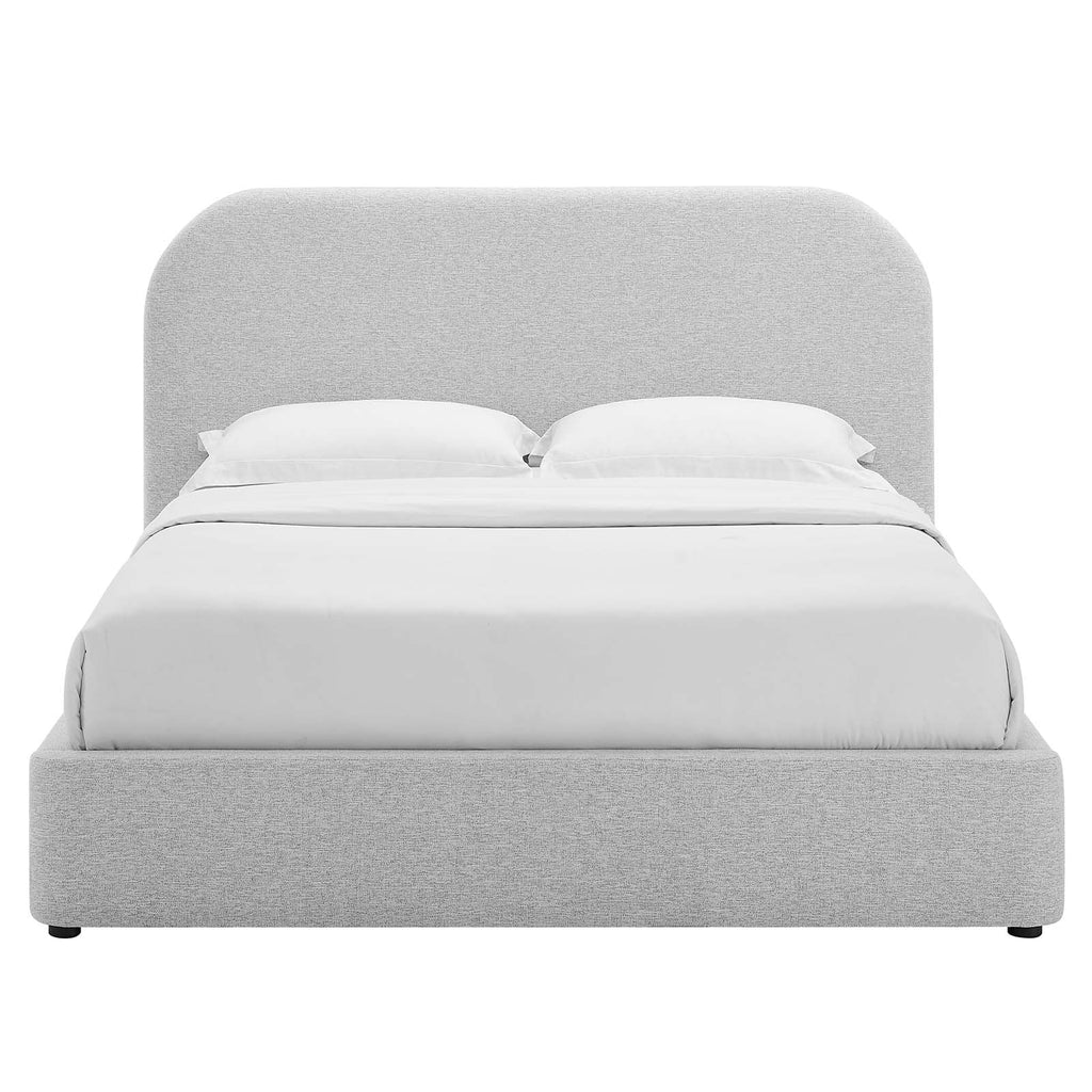 Keynote Upholstered Fabric Curved Queen Platform Bed by Modway
