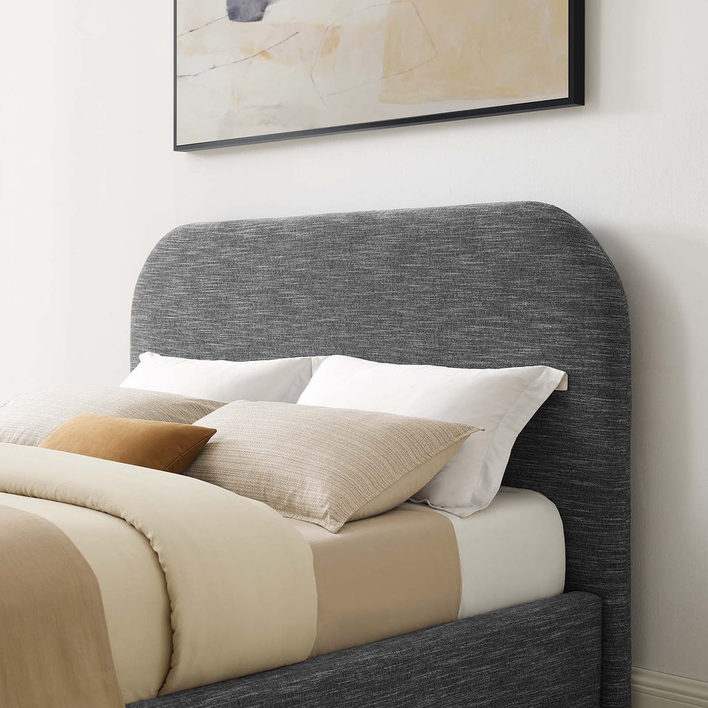 Keynote Upholstered Fabric Curved Queen Platform Bed by Modway