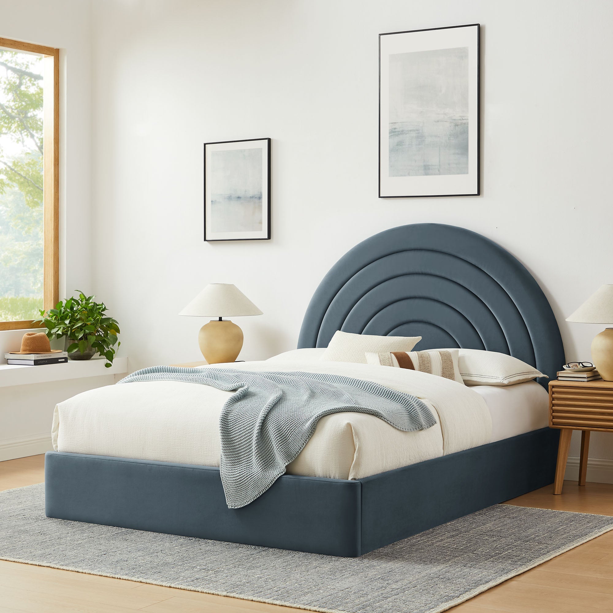 Solana Arched Performance Velvet Full Platform Bed by Modway