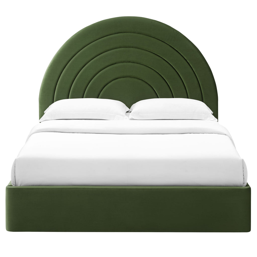 Solana Arched Performance Velvet Queen Platform Bed by Modway