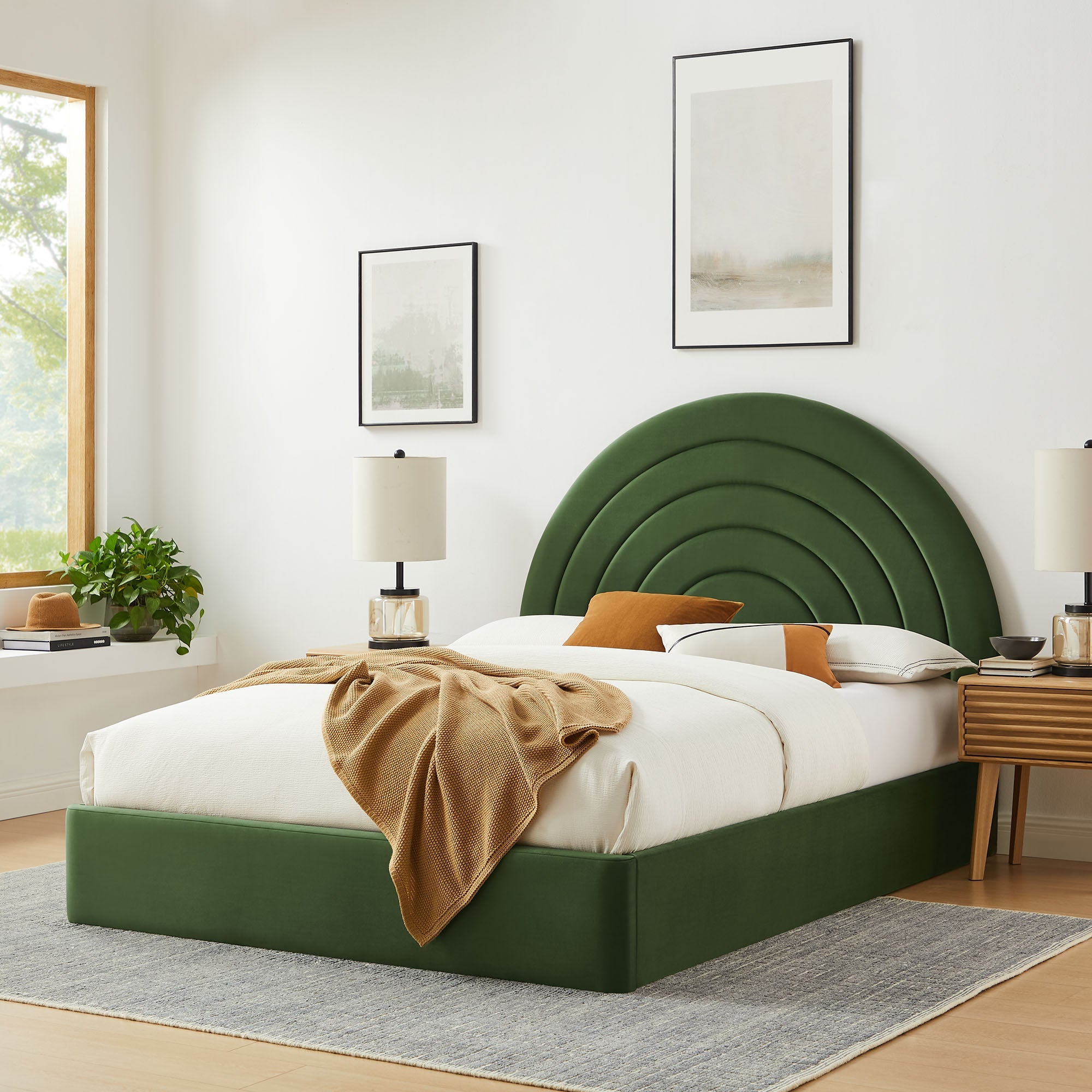 Solana Arched Performance Velvet King Platform Bed by Modway