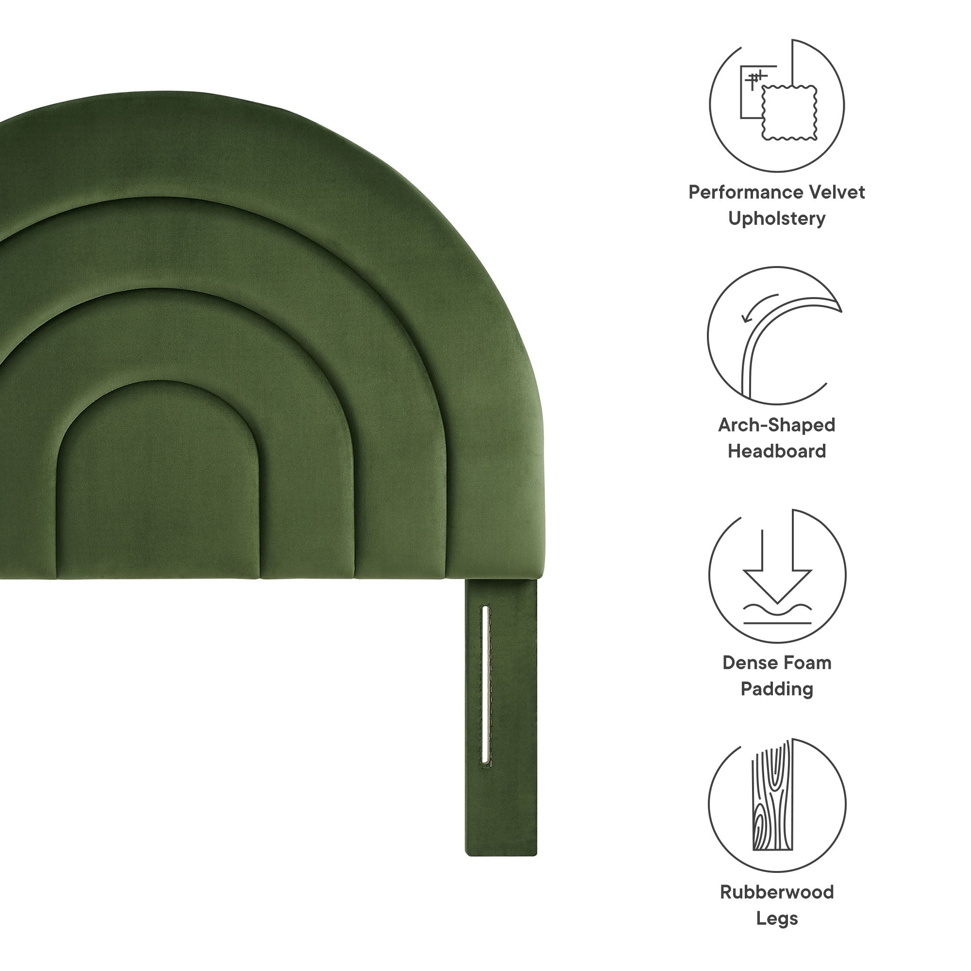 Solana Arched Performance Velvet Twin Headboard by Modway