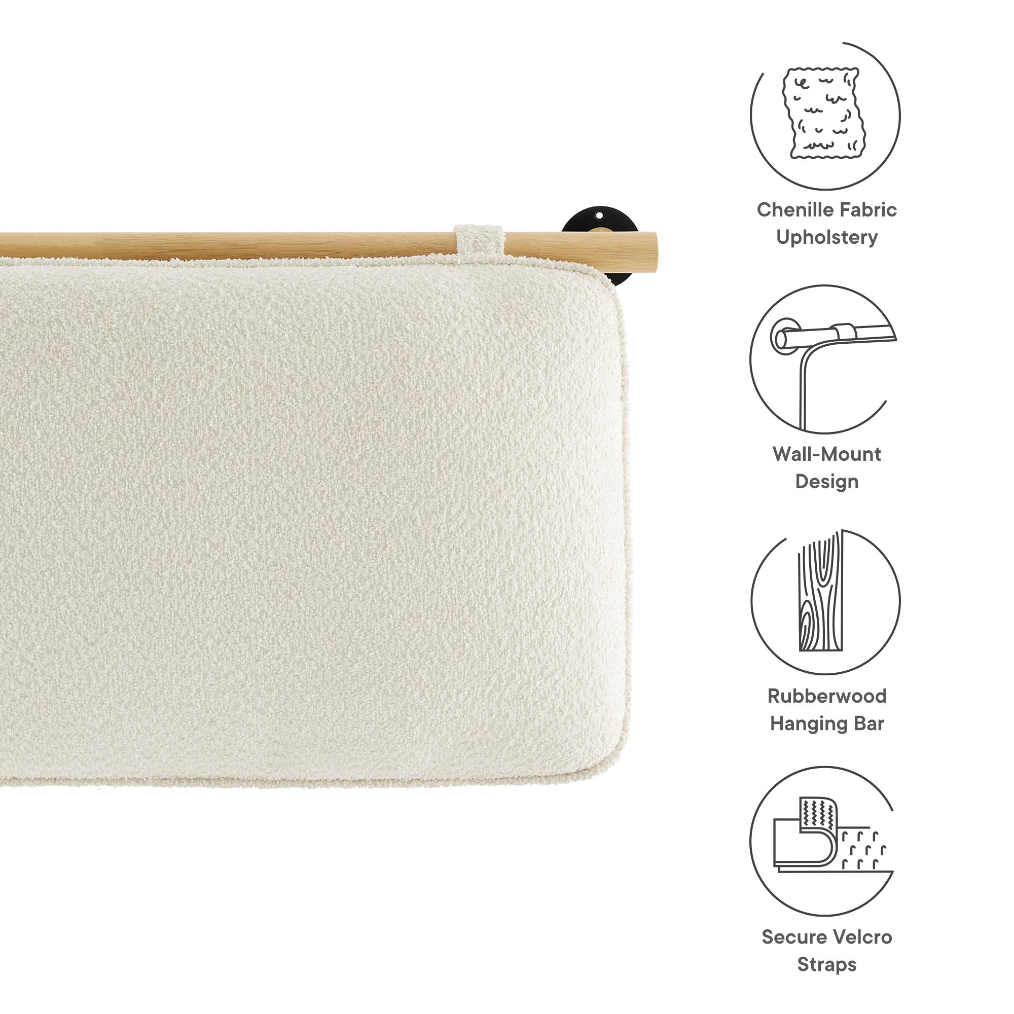 Anela Wall-Mounted Chenille Upholstered Twin Headboard by Modway