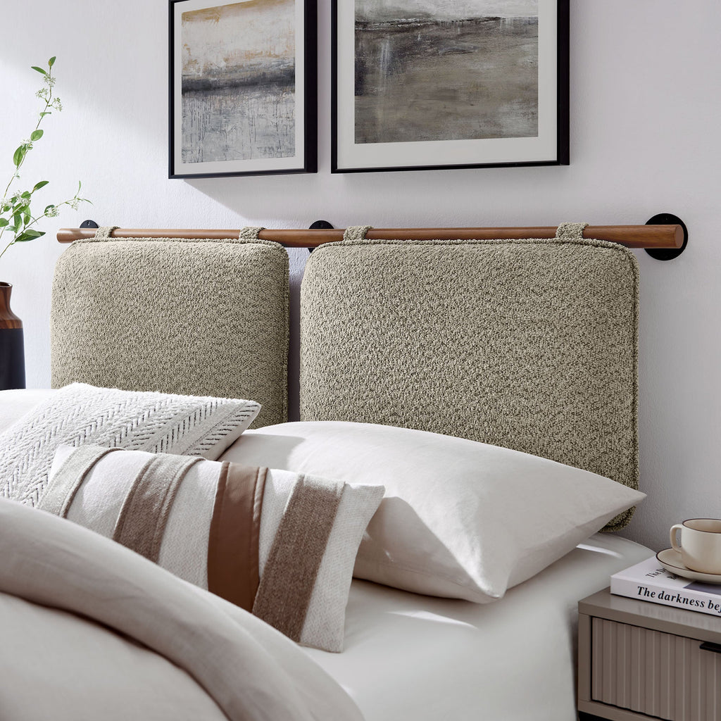 Anela Wall-Mounted Chenille Upholstered Queen Headboard by Modway