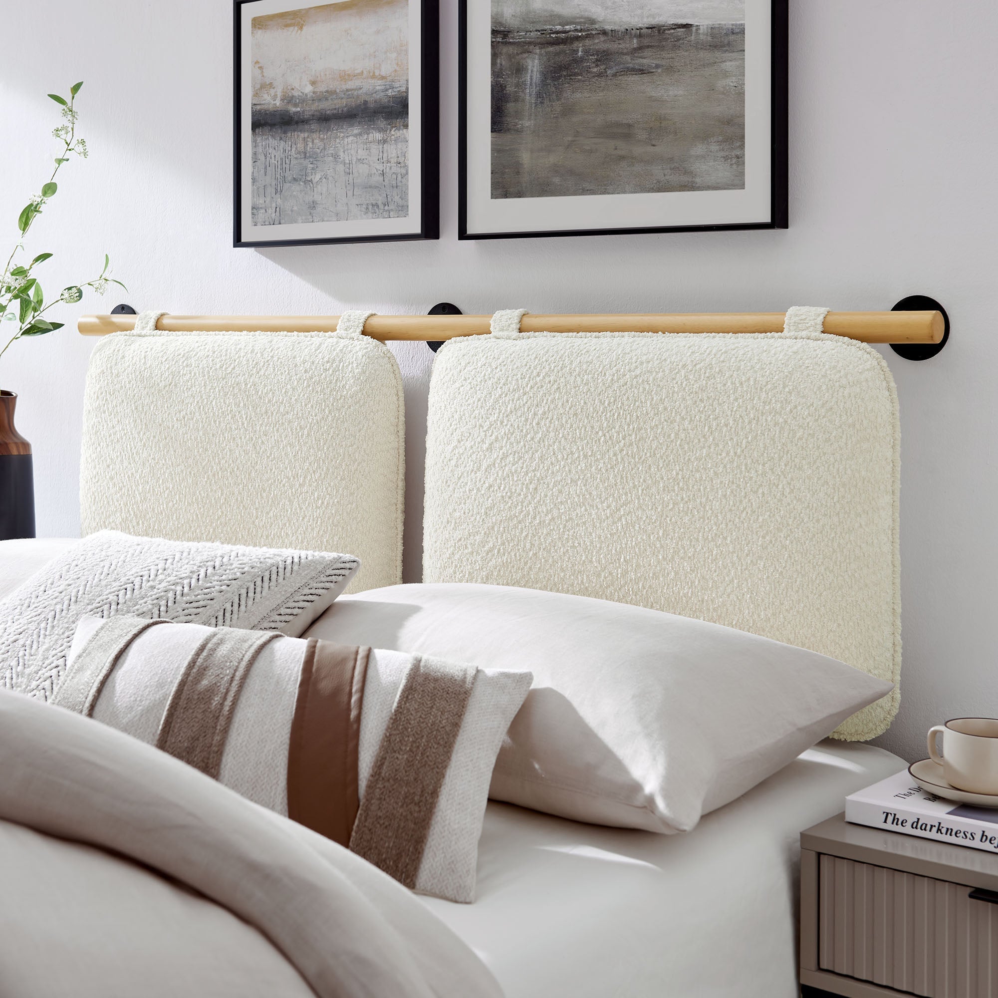 Anela Wall-Mounted Chenille Upholstered King Size Headboard by Modway