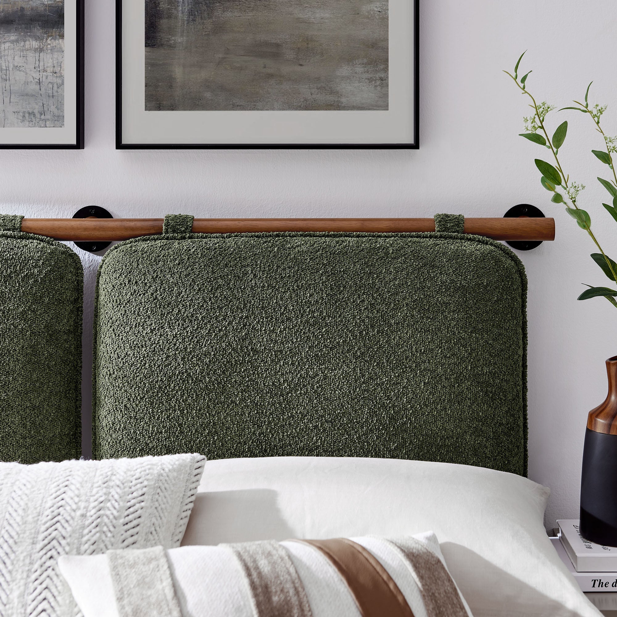 Anela Wall-Mounted Chenille Upholstered King Size Headboard by Modway