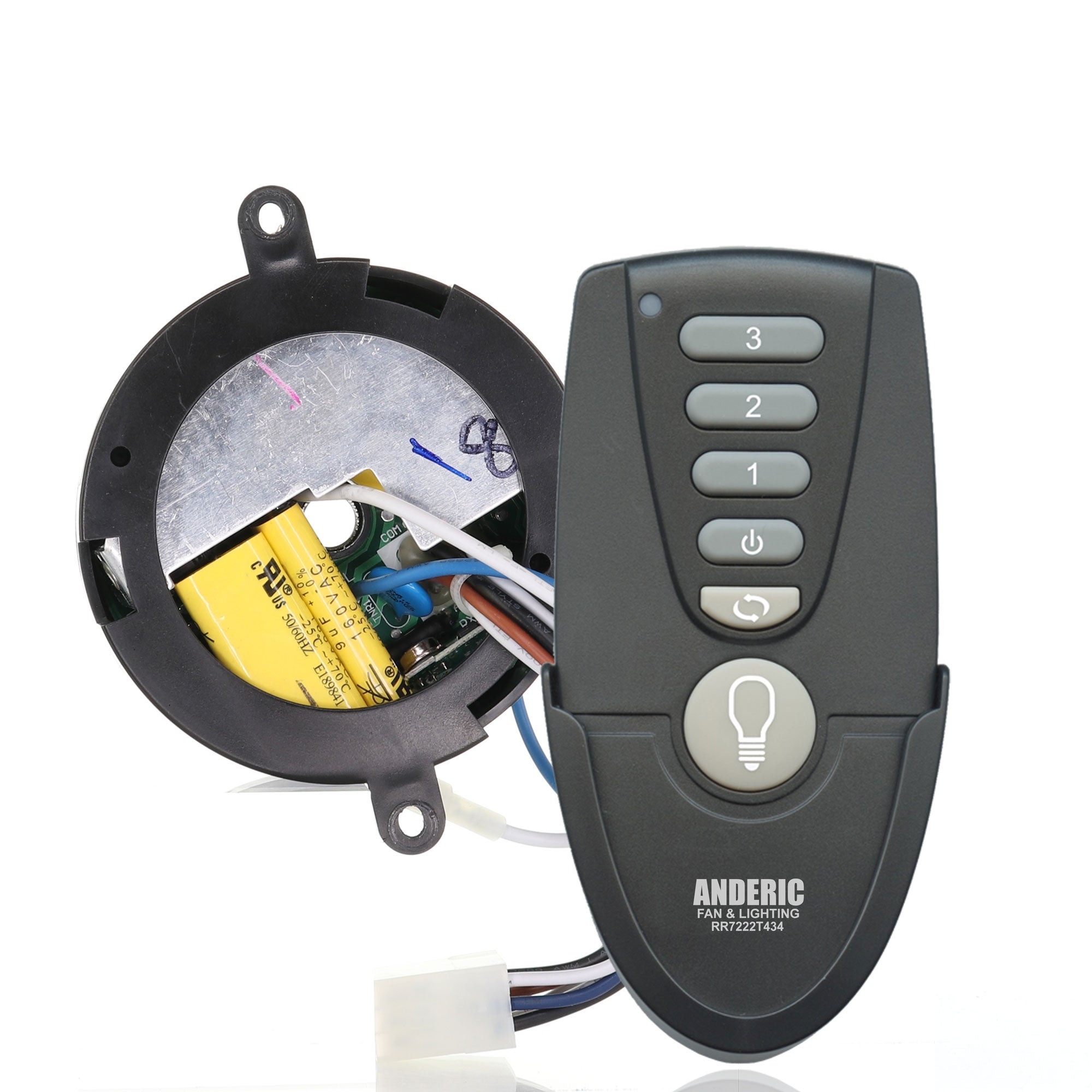 Anderic MR77A-MOLEX-KIT Replacement Ceiling Fan Remote Control Kit - MR77A, RR7222T434, MOLEX-AMP-ADAPTER