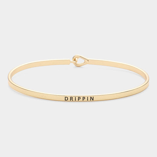 "Drippin" Thin Brass Metal Hook Bracelet